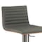 Armen Living Cafe Adjustable Height Swivel Gray Faux Leather and Walnut Wood Bar Stool with Gray Metal Base LCCASWBAGRBA - alternate 5